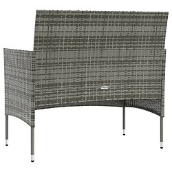 Acheter vidaXL Salon de jardin 8 pcs avec coussins résine tressée gris