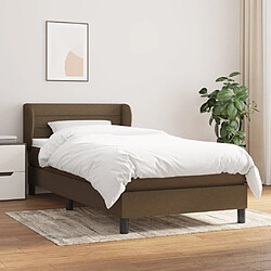 Maison Chic Structures de lit + matelas,Lit à sommier tapissier avec matelas Marron foncé 90x190 cm -MN59670