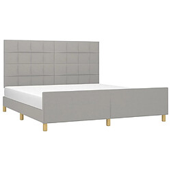 Avis Maison Chic Lit adulte - Cadre Structure de lit avec tête de lit Contemporain Gris clair 160x200 cm Tissu -MN31777