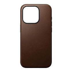 Nomad Coque Modern en Cuir pour iPhone 15 Pro Marron foncé