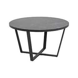 Acheter Lisa Design Aurora - table basse ronde - effet marbre noir - 77 cm