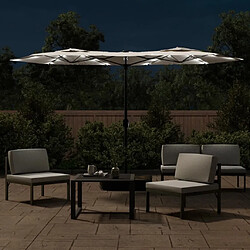 Avis Maison Chic Parasol Jardin | Parasol à double tête avec LED blanc sable 316x240 cm - GKD96915