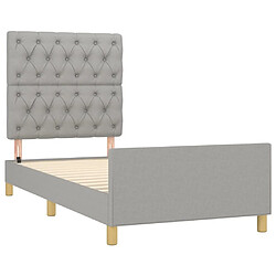 Acheter Maison Chic Lit adulte - Cadre Structure de lit avec tête de lit Contemporain Gris clair 80x200 cm Tissu -MN65354