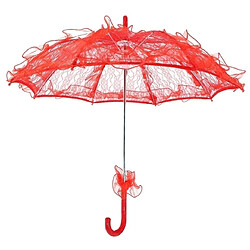 Wewoo Décorations de Fête Mariage Dentelle Coton Parapluie Danser Photographie Prop Rouge