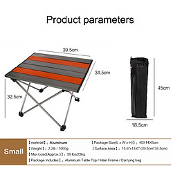 Wewoo Camping en plein air Portable Table Pliante Légère Aviation De Barbecue Aluminium Pour Pique-Nique Petite Taille 39.5x34.5x32.5cm Café