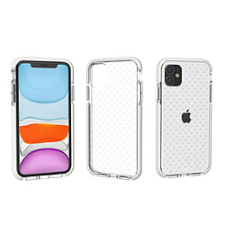 Wewoo Coque Souple Pour iPhone 11 Grille Motif Antichoc Transparent TPU Housse de protection Blanc pas cher