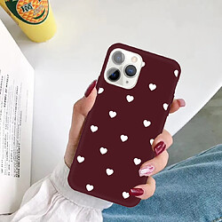 Acheter Wewoo Coque Pour iPhone 11 Pro Multiple Love-hearts Pattern Colorful Frosted TPU Phone Housse de protection Wine Red