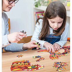 Universal 280PCS Puzzle Puzzle Intelligence pour Enfants Dinosaure Puzzle Papier Éducation Précoce Jouet pour Enfants Garçons 3 7Y | Puzzle (orange)