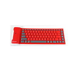 YP Select Clavier flexible sans fil Bluetooth étanche Roll Up Silicon rouge