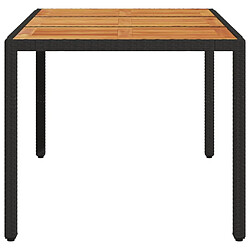 Maison Chic Table de jardin | Table d'extérieur et dessus en bois d'acacia noir résine tressée -GKD21685 pas cher