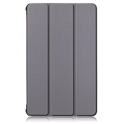 Etui en PU peau de litch avec support tri-pliure gris pour votre Lenovo Tab M8 TB-8505