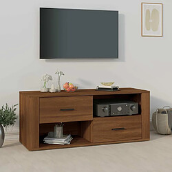 Maison Chic Meuble TV scandinave - Banc TV pour salon Chêne marron 100x35x40 cm Bois d'ingénierie -MN59665