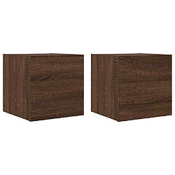 vidaXL Meubles TV muraux 2 pcs Chêne marron 30,5x30x30 cm