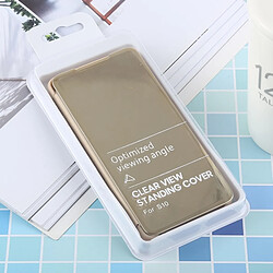 Wewoo étuis en cuir Coque Housse à rabat horizontal PU avec miroir de galvanoplastie pour Galaxy S10 Plus, support (Or) pas cher