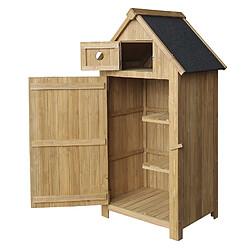 Helloshop26 Cabane abri de jardin étroite en bois de sapin avec toit bitume 142 cm 16_0002171