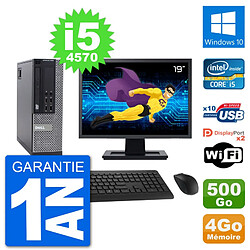 PC Dell 9020 SFF Ecran 19" Intel i5-4570 RAM 4Go Disque 500Go Windows 10 Wifi - Occasion