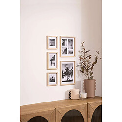 Atmosphera, Createur D'Interieur Lot de 5 cadres photos en bois - Beige pas cher