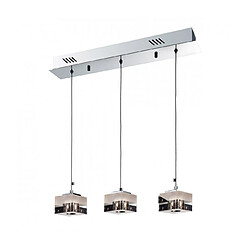 Luminaire Center Suspension moderne Cubric Chrome 3 ampoules