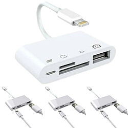 Universal Adaptateur USB OTG 4 en 1 pour lecteur de carte SD TF pour appareil photo.