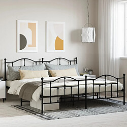 Maison Chic Lit adulte - Lit simple Cadre de lit métal avec tête de lit/pied de lit,Structure du lit Contemporain pour chambre noir 200x200 cm -MN32299