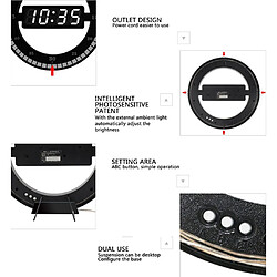 Horloge murale suspendue muette Horloge numérique à LED Régler la luminosité Horloge de table de bureau