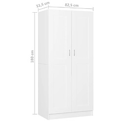 vidaXL Garde-robe Blanc 82,5x51,5x180 cm Aggloméré pas cher