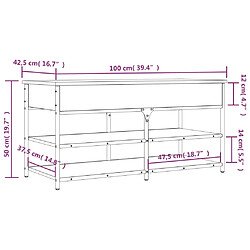 vidaXL Banc à chaussures chêne marron 100x42,5x50 cm bois d'ingénierie pas cher