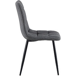 Avis Decoshop26 Lot de 4 chaises de salle à manger avec coutures décoratives carrées en tissu gris foncé et pieds en métal noir 10_0001801