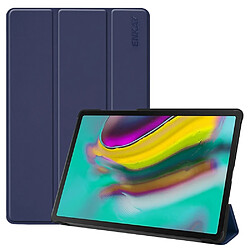 Etui en PU triple pli avec support bleu foncé pour votre Samsung Galaxy Tab S5e T720/T725