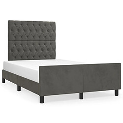 Maison Chic Lit adulte - Cadre Structure de lit avec tête de lit Contemporain Gris foncé 120x200 cm Velours -MN53793