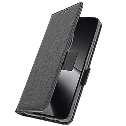 3mk Étui pour Xiaomi 14T Cuir Saffiano Clapet Porte-carte et Support Vidéo Noir