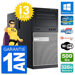 PC Tour Dell OptiPlex 9010 Intel i3-2120 RAM 32Go Disque 500Go Windows 10 Wifi - Occasion