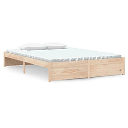 vidaXL Cadre de lit sans matelas bois massif 140x190 cm