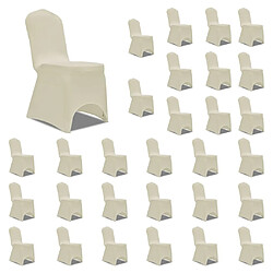 vidaXL Housses élastiques de chaise Crème 30 pcs