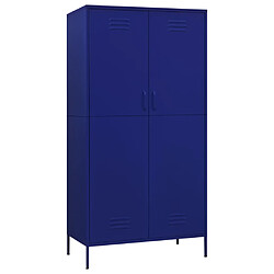 vidaXL Garde-robe Bleu marine 90x50x180 cm Acier