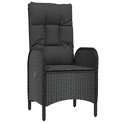 Avis Maison Chic Ensemble à manger d'extérieur 7 pcs avec coussins,Salon de jardin,Mobilier de jardin Noir Résine tressée -GKD805130