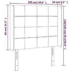 vidaXL Tête de lit à LED Crème 103x16x118/128 cm Tissu pas cher