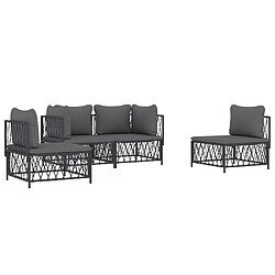 Avis Maison Chic Salon de jardin 4 pcs avec coussins - Table et chaises d'extérieur - Mobilier/Meubles de jardin Moderne anthracite acier -MN26688