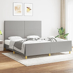 Maison Chic Lit adulte - Cadre Structure de lit avec tête de lit Contemporain Gris clair 180x200 cm -MN74400