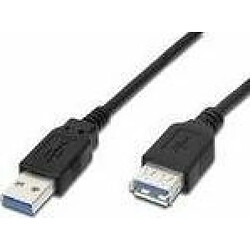 PremiumCord Câble d'extension USB 3.0 de 2 m, câble de données SuperSpeed jusqu'à 5 Gbit/S, câble de Charge, USB 3.0 Type A Femelle vers mâle, 9 Broches, 3 blindés, Couleur Noire, Longueur 2 m