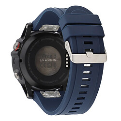 Bracelet en silicone 22mm souple avec boucle de couleur argent bleu pour votre Garmin Fenix 5/5 Plus/Forerunner 935