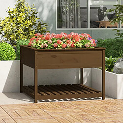 Maison Chic Jardinière,Bac à fleurs - pot de fleur et étagère Marron miel 111,5x111,5x81 cm Bois de pin -GKD64829