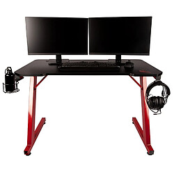 Avis Innelec Table gaming bureau de gamer Drakkar SKADI - Noir et rouge - Repose casque, passe cable...