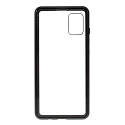 Bumper en métal cadre d'adsorption magnétique double face noir pour votre Samsung Galaxy A51 SM-A515