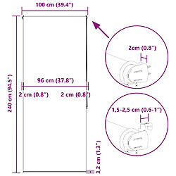 vidaXL Store enrouleur de douche 100x240 cm largeur du tissu 96 cm pas cher