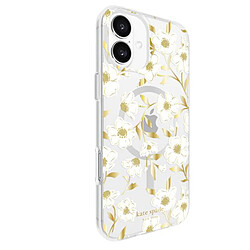 Kate Spade Coque pour iPhone 16 Plus MagSafe Motif Fleurs de soleil Antimicrobienne Blanc / Jaune pas cher