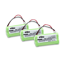 vhbw 3x Batteries Ni-MH 700mAh (3.6V) pour téléphone fixe sans fil Bang & Olufsen BeoCom 2 comme 3HR-AAAU-2.