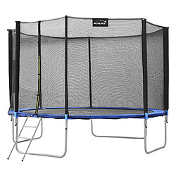 Hauki Trampoline de jardin avec filet de sécurité et échelle set complet bleu Ø 427 cm