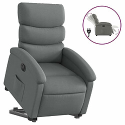 Maison Chic Fauteuil Relax pour salon, Fauteuil inclinable électrique gris foncé tissu -GKD15306