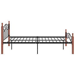 Avis vidaXL Cadre de lit sans matelas noir métal bois chêne 120x200 cm